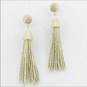 Dangling seed bead tassel earrings New with tags Small beads set into gold